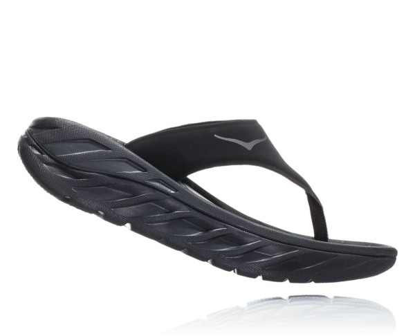 Hoka One One ORA Recovery Flip Womens UK - Black / Grey Recovery Flip Flops - OJZQM2451